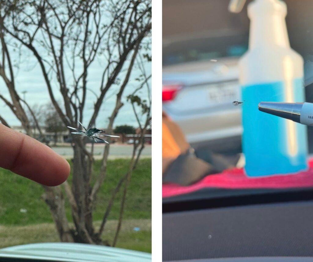 Windshield Repair Before And After we did in Austin, Tx