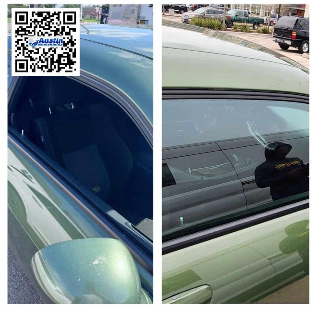 2022 Dodge Challenger side door glass replacement off Philomena St Austin, Tx 78723